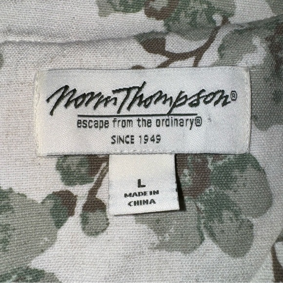 Norm Thompson Women’s Linen Blend Dress Size Large Green V-neck Pockets Zipper - Picture 9 of 12